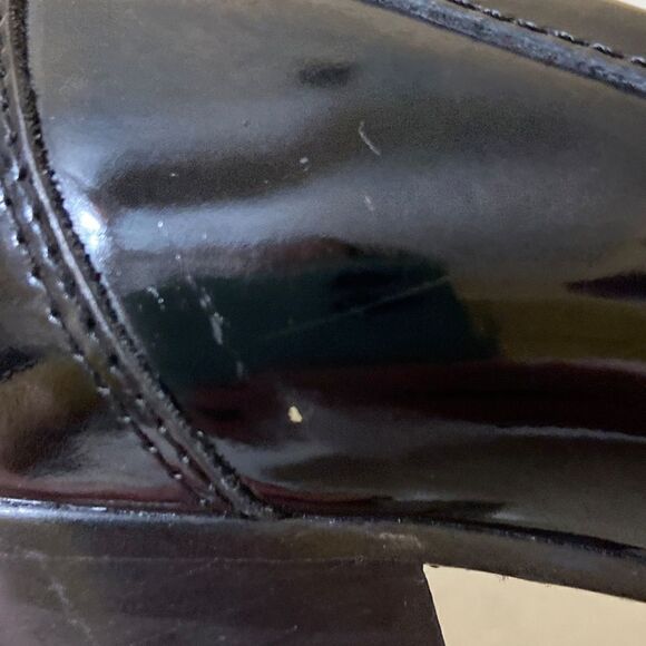 Kenneth Cole “Make Me Smile” Chunky Dark Academia Black Patent Leather Loafers - Picture 9 of 10